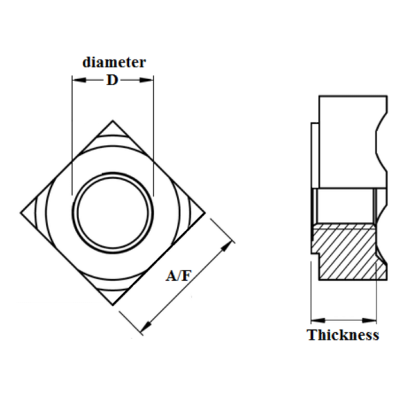 Square Weld Nut DIN 928 - Image 3