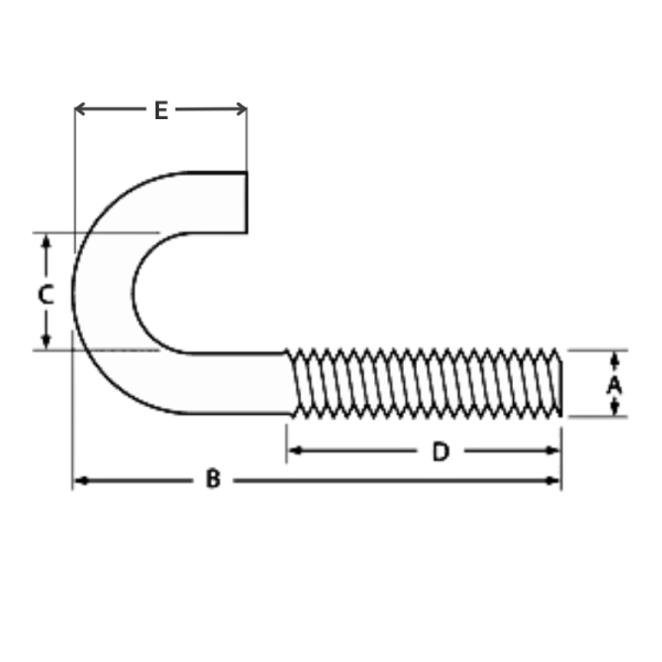 Stainless Steel J-Bolt - Image 2